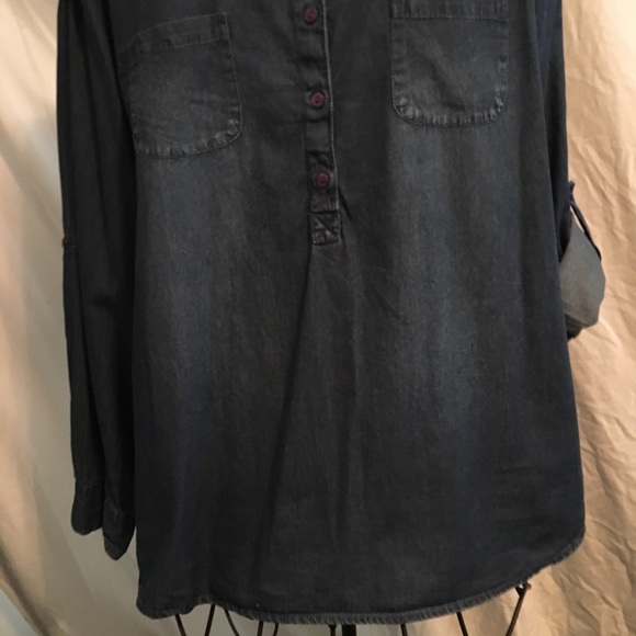 RED & RANCH BLUE DENIM PULL OF BLOUSE - Picture 5 of 6